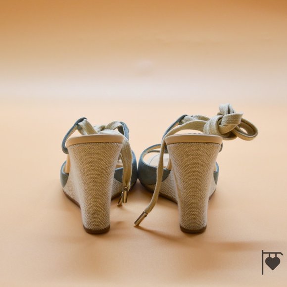 Tods Ankle Wrap Espadrille Sandal Heels - Size 6 - Picture 2 of 7